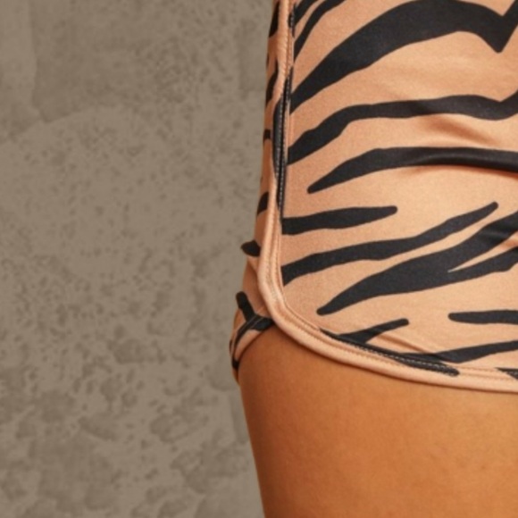 Tiger Print Booty Track Shorts - Picture 1 of 6